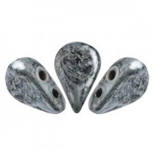 Les perles par Puca® Amos beads Metallic mat old silver spotted 23980/65321